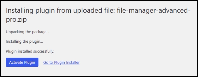 activate plugin button