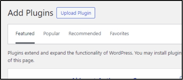 upload plugin button