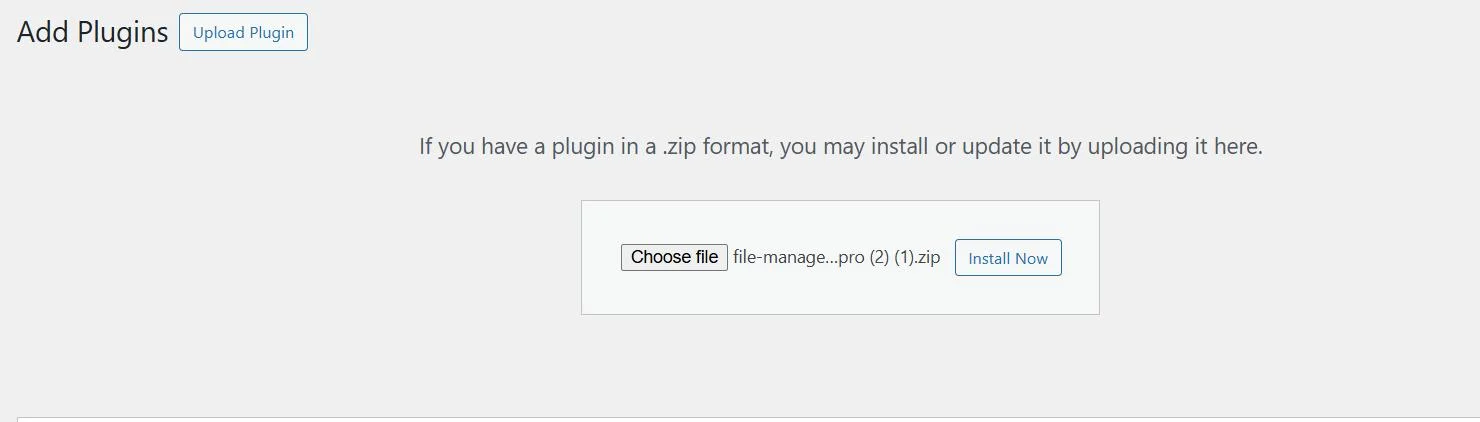 choose the zip file