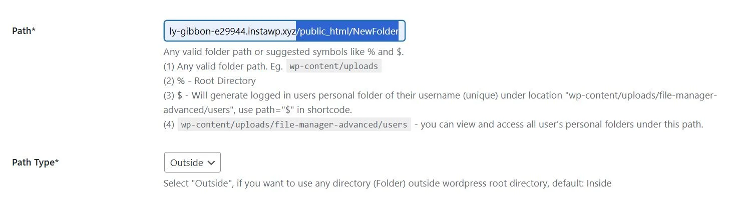 choose the path type