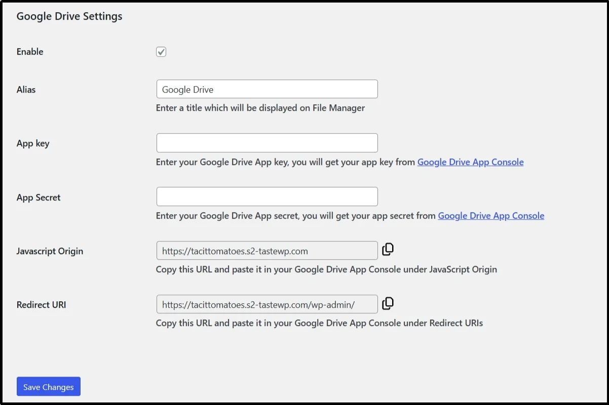 check the enable checkbox