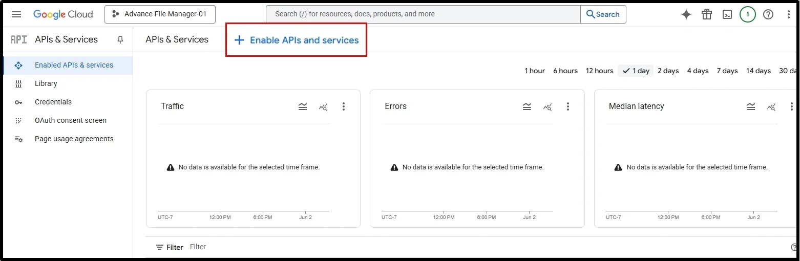 enable api and services