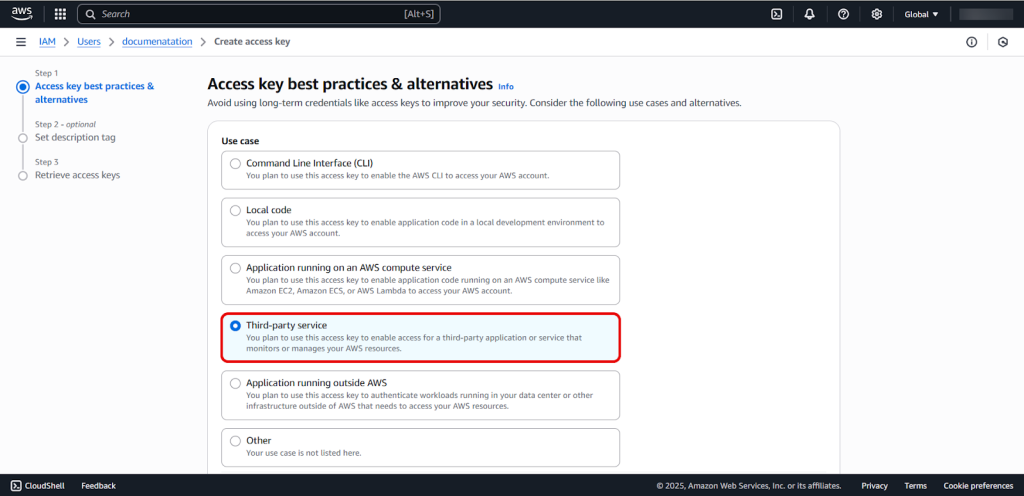 User interface showing the sixth S3 file management screen