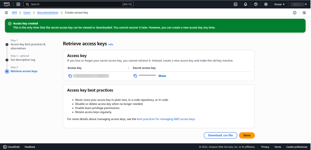 Seventh view of the S3 interface, displaying folders