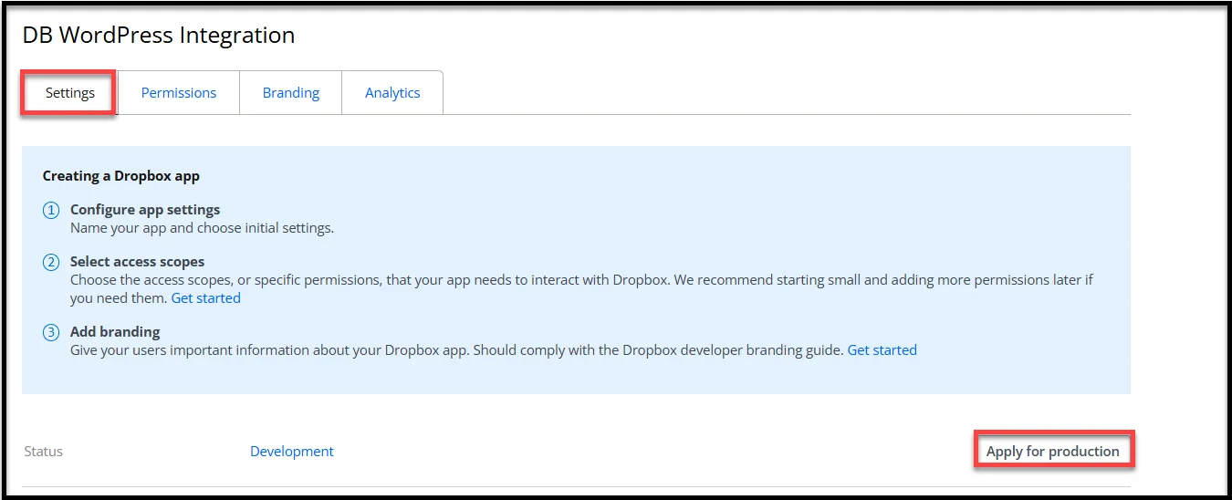 apply for production