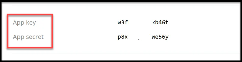 app key and app secret