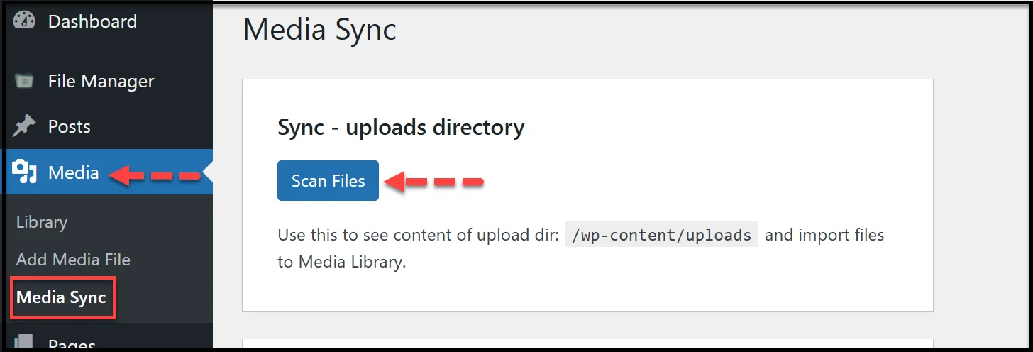 media sync option