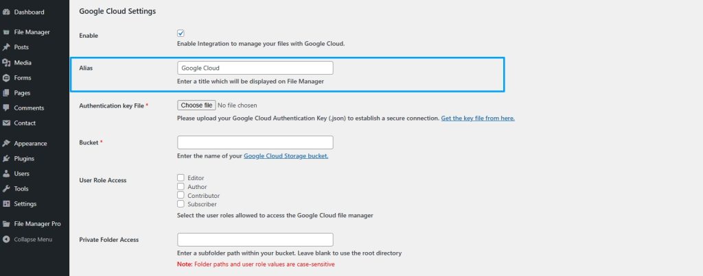 Advanced File Manager Integration Google Cloud 5