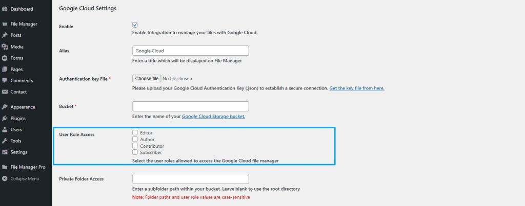 Advanced File Manager Integration Google Cloud 9