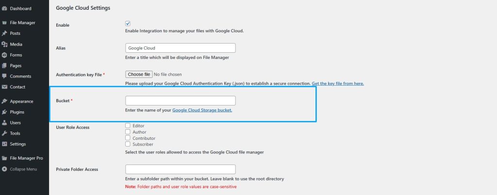 Advanced File Manager Integration Google Cloud 8