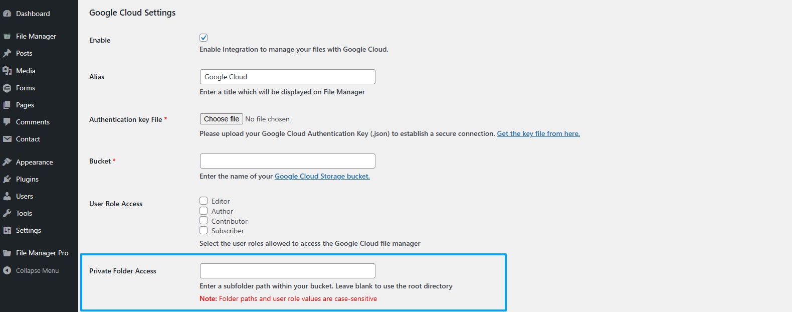 Advanced File Manager Integration Google Cloud 10