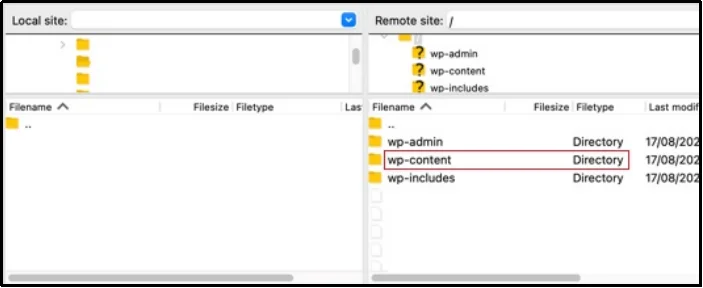 WordPress dashboard showing uploaded media library