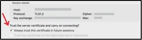 Secure FTP connection established in FileZilla