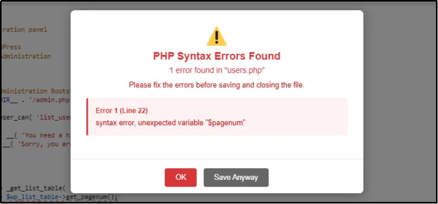 PHP syntax error after editing wp-config.php