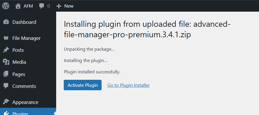 Installation & Activation Guidelines Advanced File Manager 9