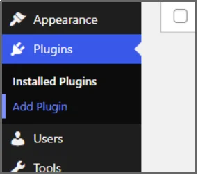 Navigate to the Plugins section in WordPress dashboard