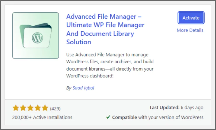 Click the “Install Now” button to add a new plugin