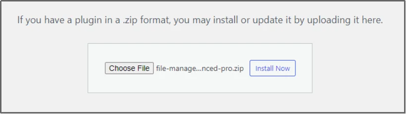Upload the plugin file just downloaded on your device