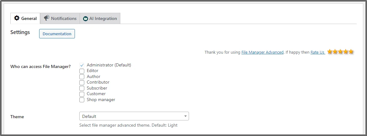 Scrolling to the bottom of the WordPress settings page