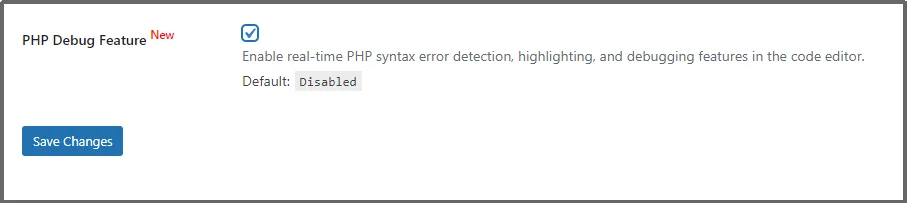 Enabling PHP debug mode in WordPress settings