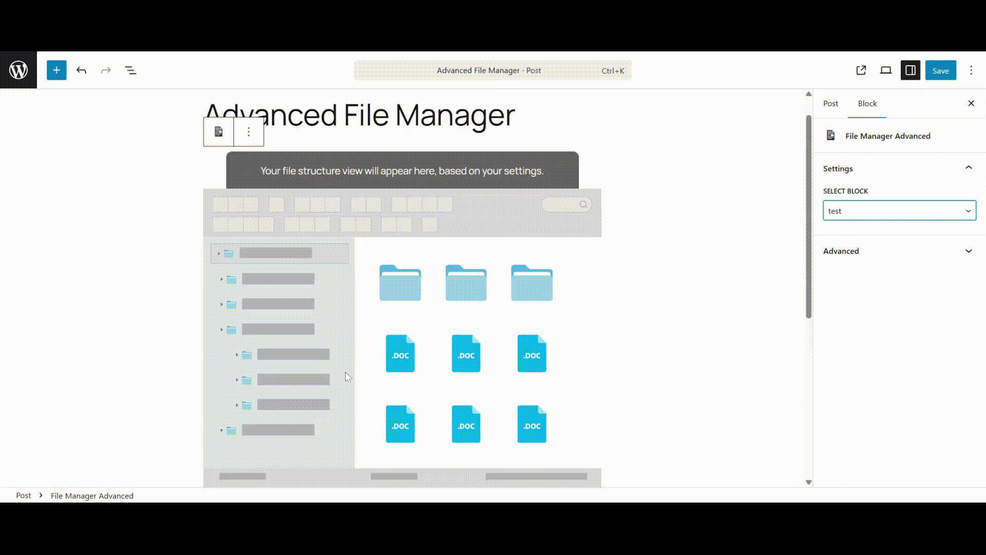 Publish Blocks in Advanced File Manager 8