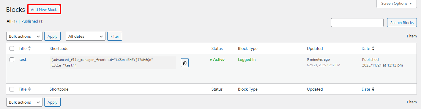 Managing Multiple Blocks in Advanced File Manager 1