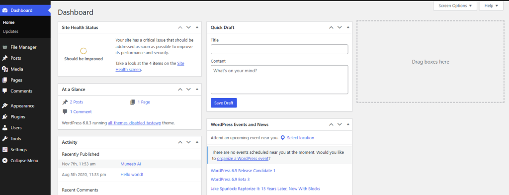 Configuring Blocks Advanced File Manager 1