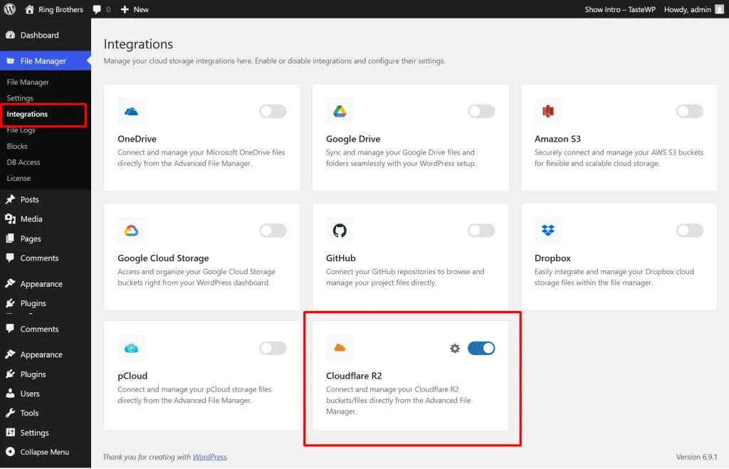 Afm Cloudflare R2 Integration step 1