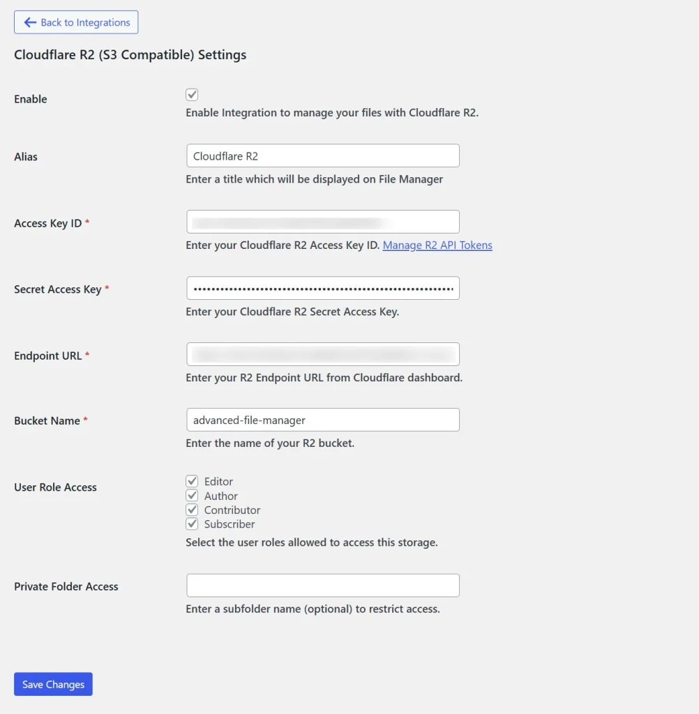 Afm Cloudflare R2 Integration step 11