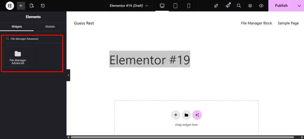 How to Use Divi and Elementor with Advanced File Manager step 2
