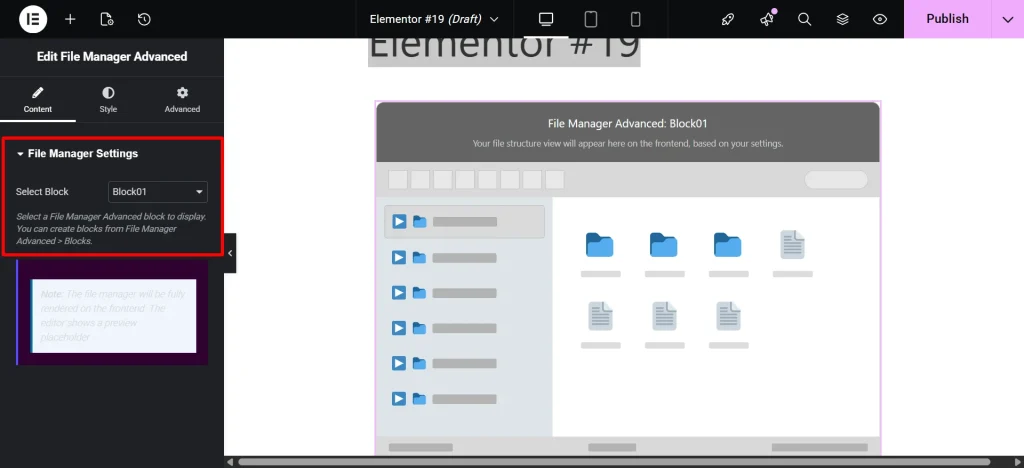 How to Use Divi and Elementor with Advanced File Manager step 3