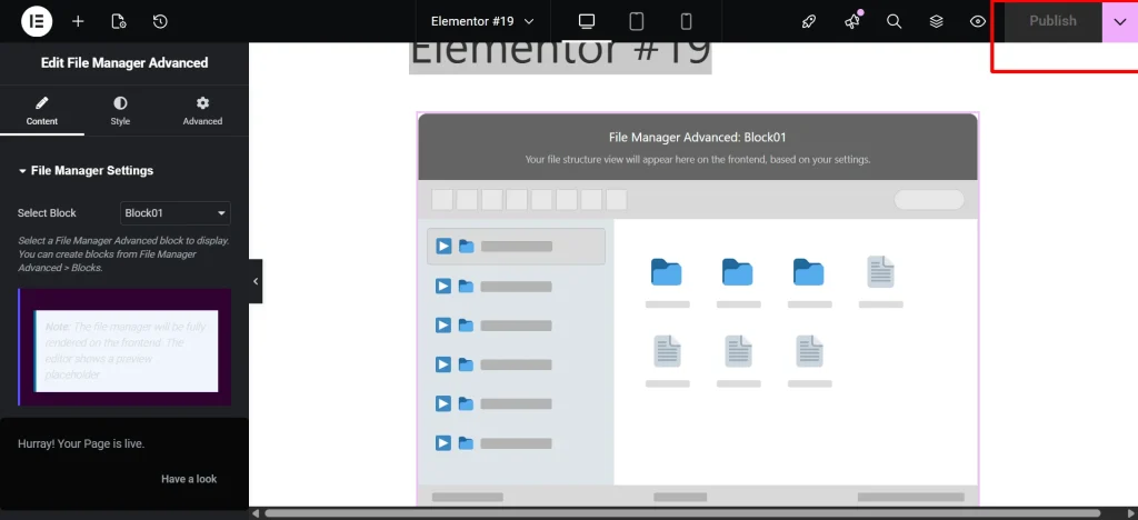 How to Use Divi and Elementor with Advanced File Manager step 4