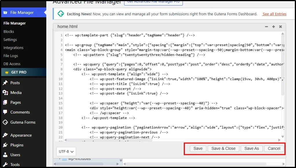 Open file in code editor