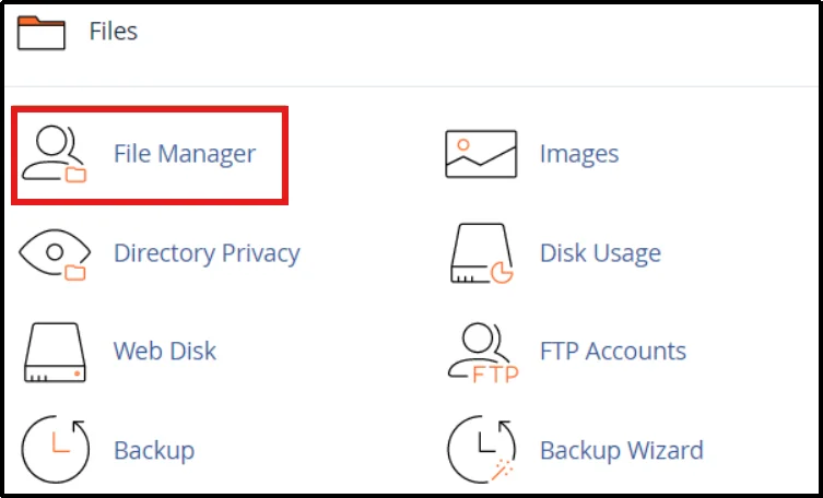 Open the WordPress root folder in File Manager from hosting cPanel