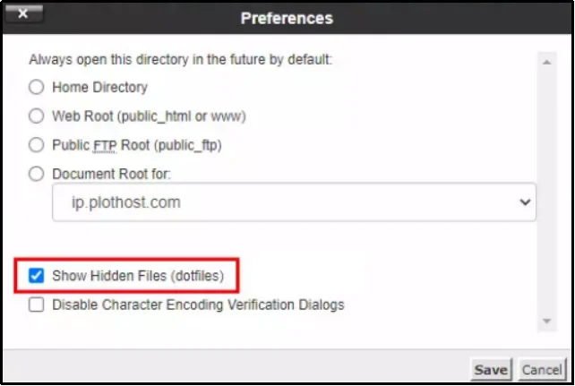 Enable Show Hidden Files option in File Manager to locate WordPress system files