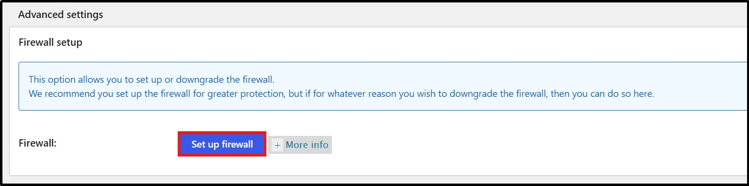 Re-enabling the security plugin firewall after troubleshooting