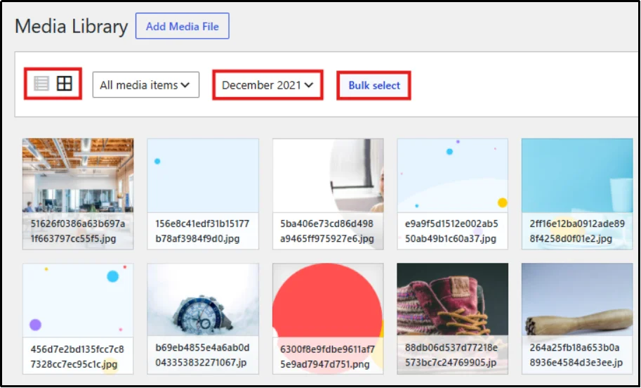 Unattached filter in WordPress Media Library