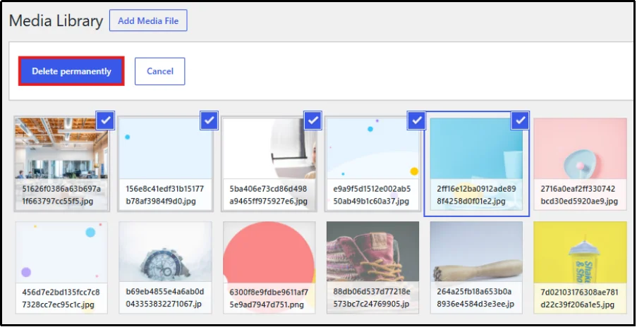 Bulk select with Delete Selected option