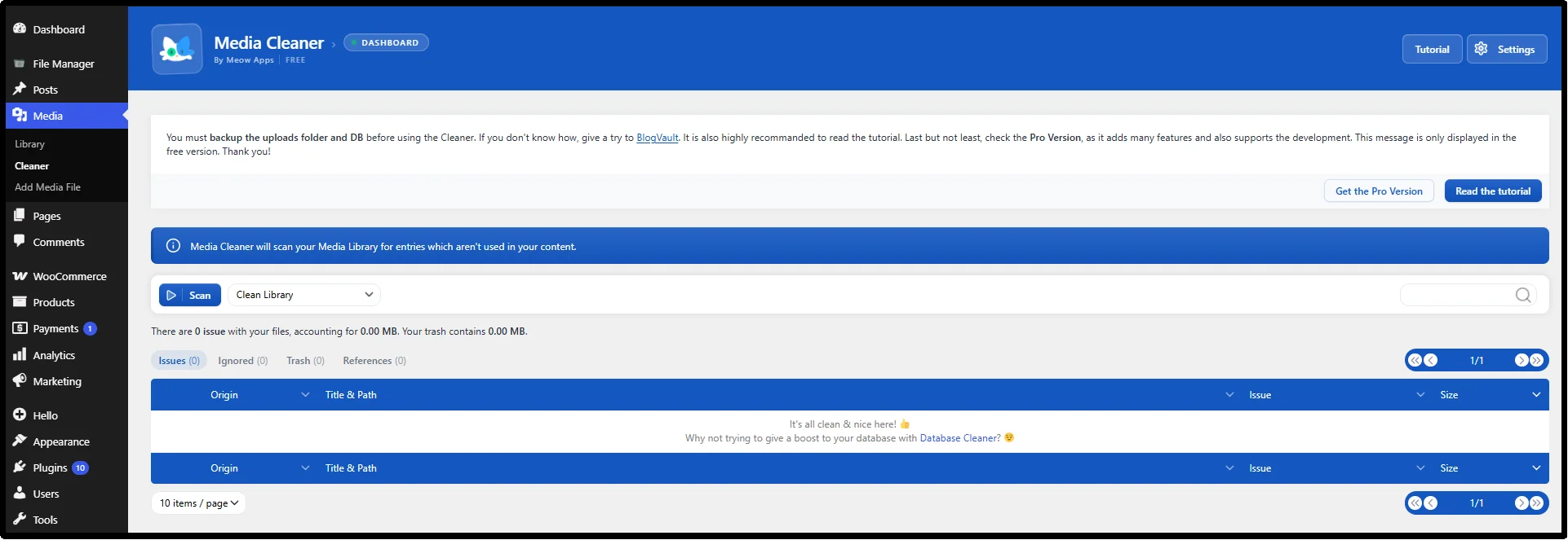 Media Cleaner in plugin search results