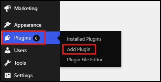 Upload Plugin button on Add Plugins screen
