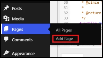 WordPress block editor page with the block inserter open